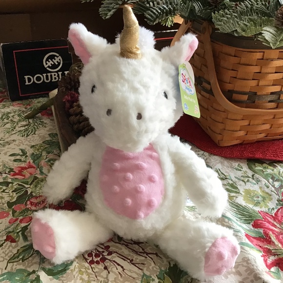New Baby Plush Toy - Unicorn Plush Toy Infant Rattle - Crinkle Ears Whit… - Picture 1 of 9